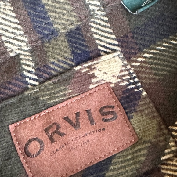 Orvis Shirt Mens Large Size Multi Color Plaid Heavy Cotton  with Side Po… - Picture 13 of 16